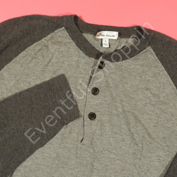 Peter Millar Other - Peter Millar Merino Blend Baseball Sweater in Two Tone Gray Size Large